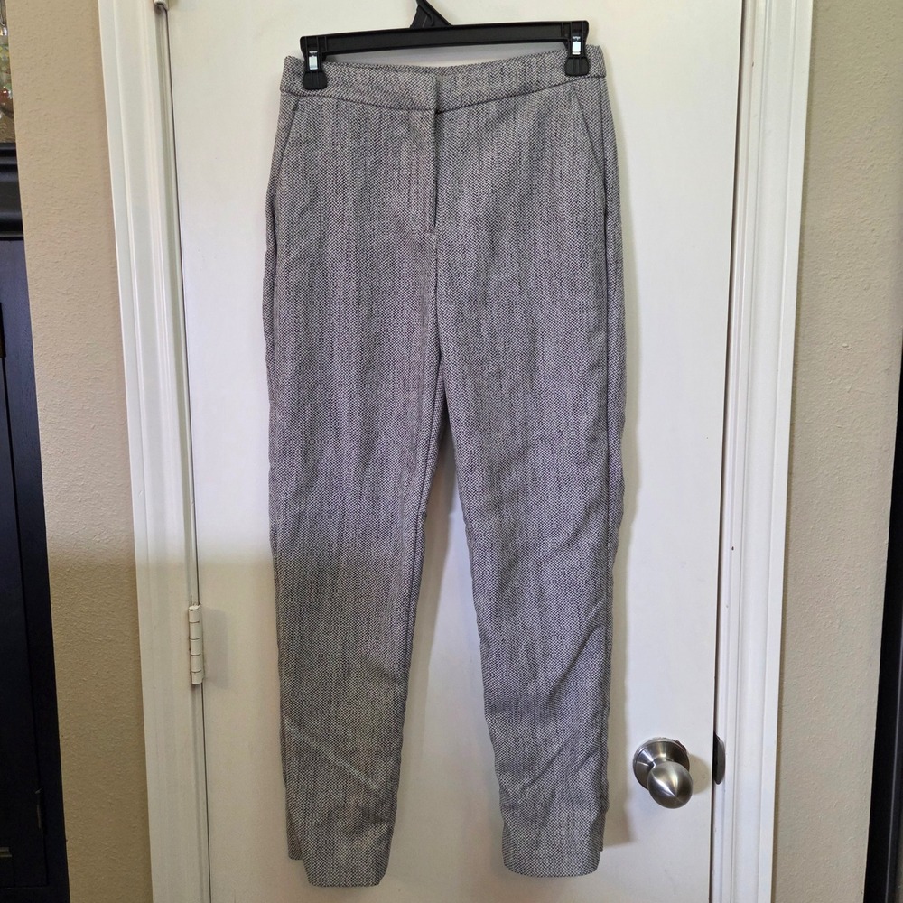 HM Womens Herringbone Trousers Grey Black Ankle Dress Pants Size 2 P/N 0708311 0
